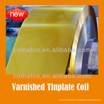 golden varnish and coated tinplate coil for paint can lid production